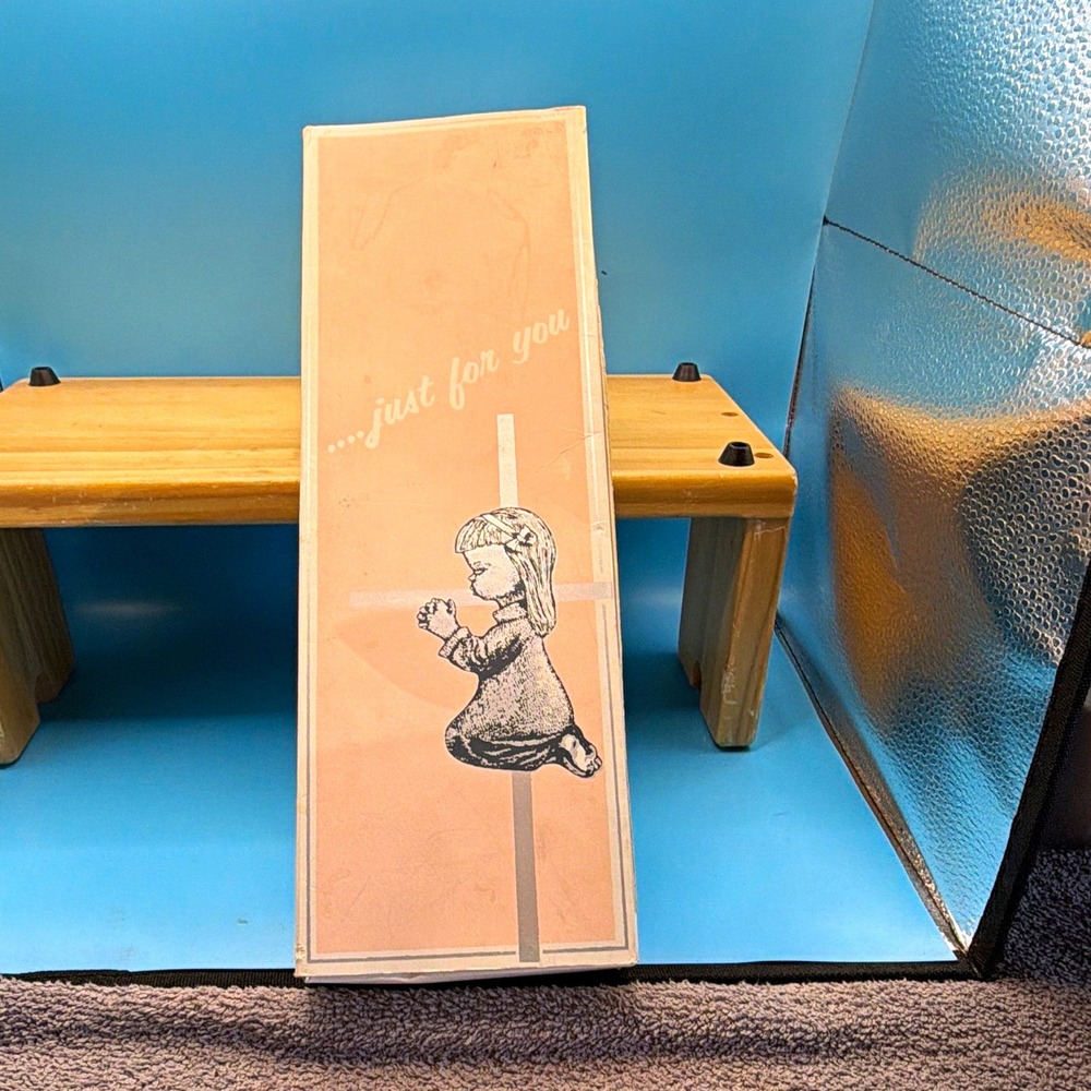 Vintage 1970 Cawley Gifts Keepsake Cross Plaque Girl S26-206G Greeting Card